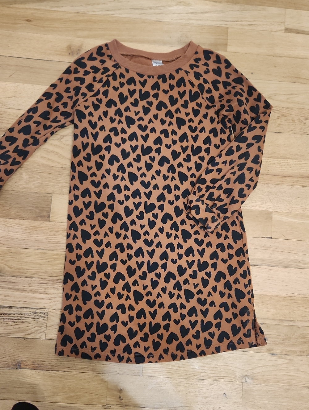 Carter's Brown Dress with Black Heart Print